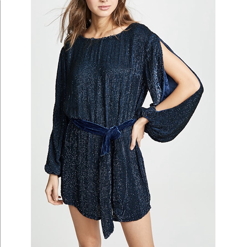 Retrofete Selma Sequin Dress- Navy